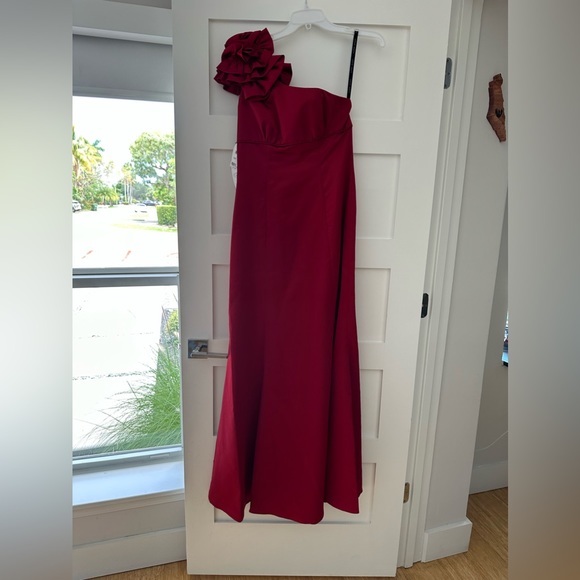 ALFRED ANGELO NEW Size 4 CLARET RED 1-SHOULDER BRIDESMAID FORMAL PROM DRESS. - Picture 5 of 13